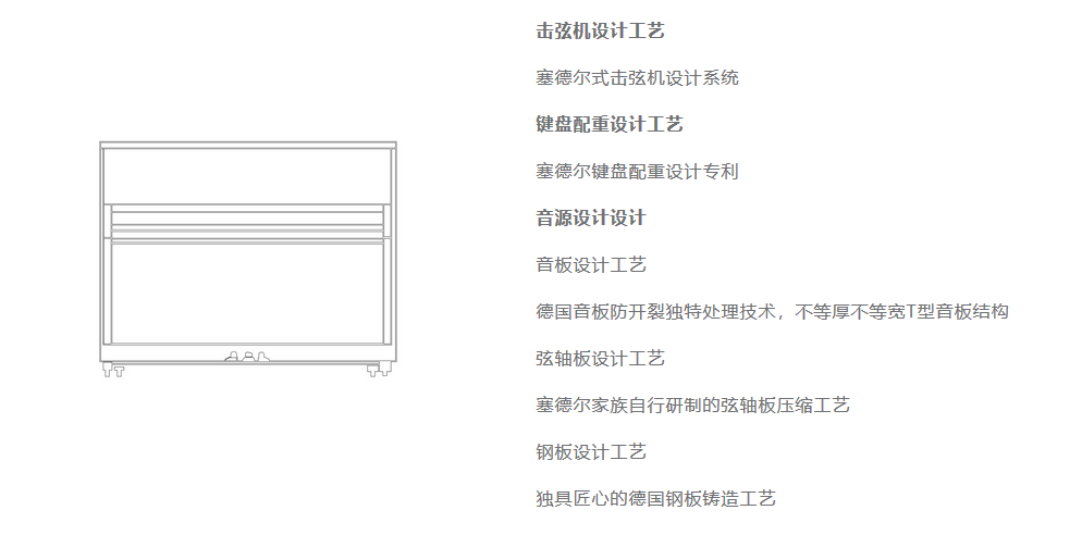 塞德尔钢琴E132图片